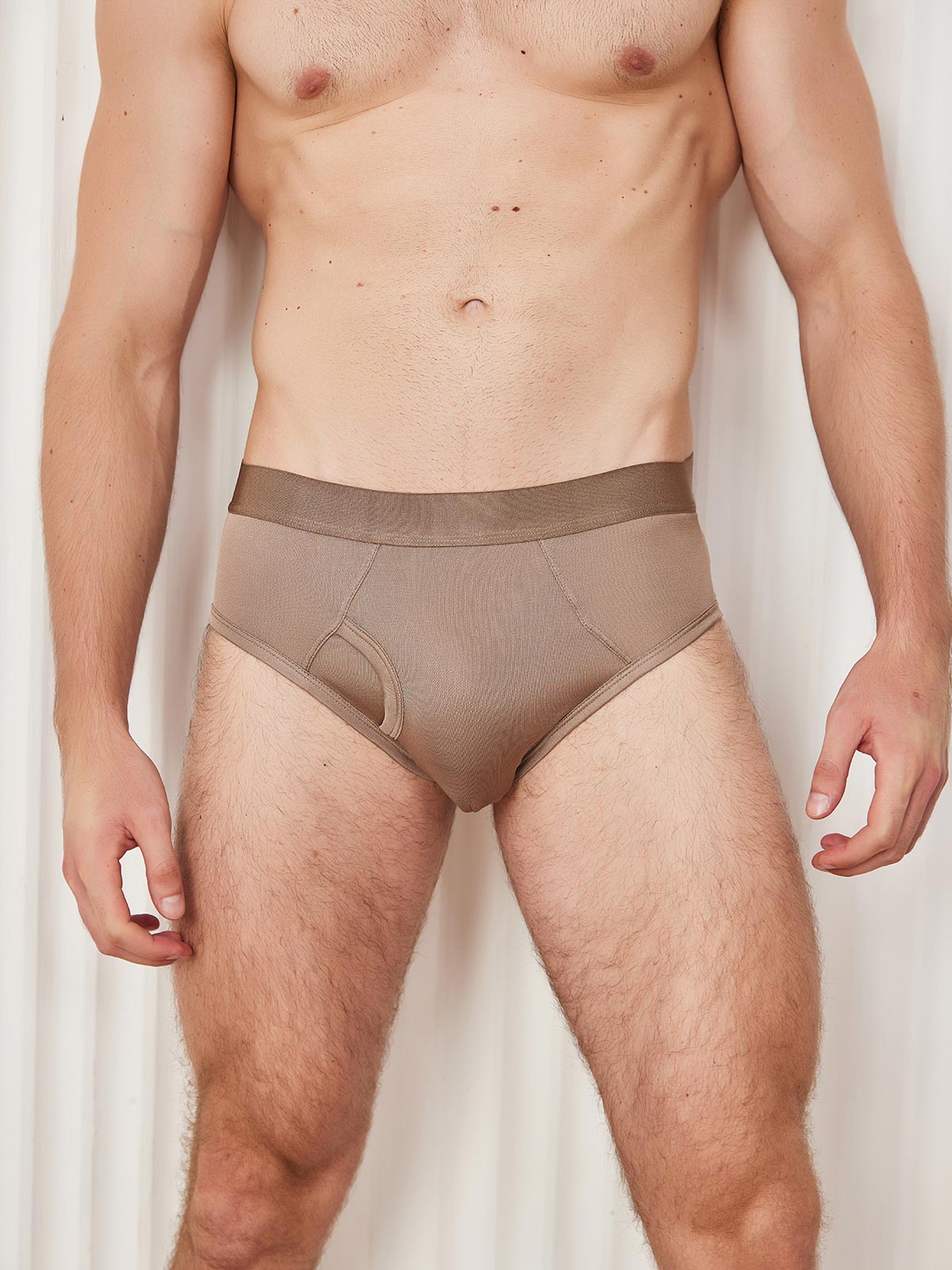 SilkSilky SA محبوك الحرير Mens Underwear قهوة 002