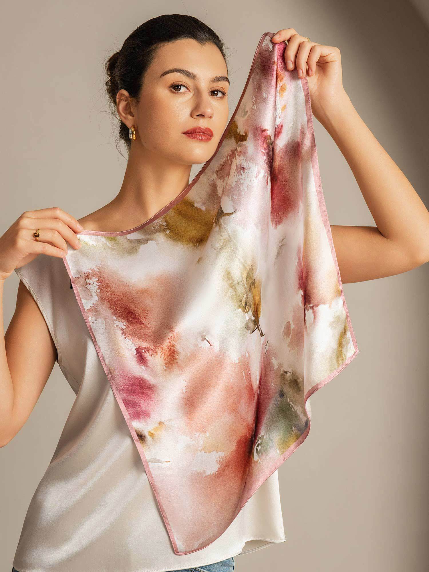 [P101] SilkSilky-SA الحرير الخالص Scarf 004,