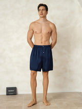 [أزرق غامق] SilkSilky-SA Mens Sleep Bottoms 003