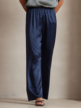 [أزرق غامق] SilkSilky-SA 19Momme الحرير Womens Pants 003,