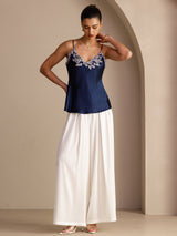 [أزرق غامق] SilkSilky-SA Sleeveless V Neck كامي 007
