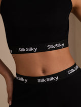 [أسود] SilkSilky-SA Sleeveless Crew Neck Women's Outfit Sets 006