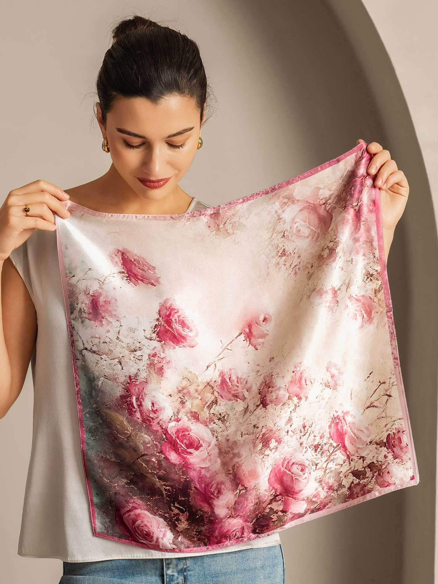 [P103] SilkSilky-SA الحرير الخالص Scarf 003,