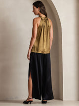 [بني] SilkSilky-SA Sleeveless Halter تي شيرت نسائية 002