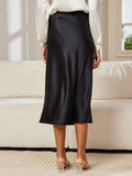 SilkSilky-SA-19Momme-الحرير-الخالص-Skirt-أسود-002