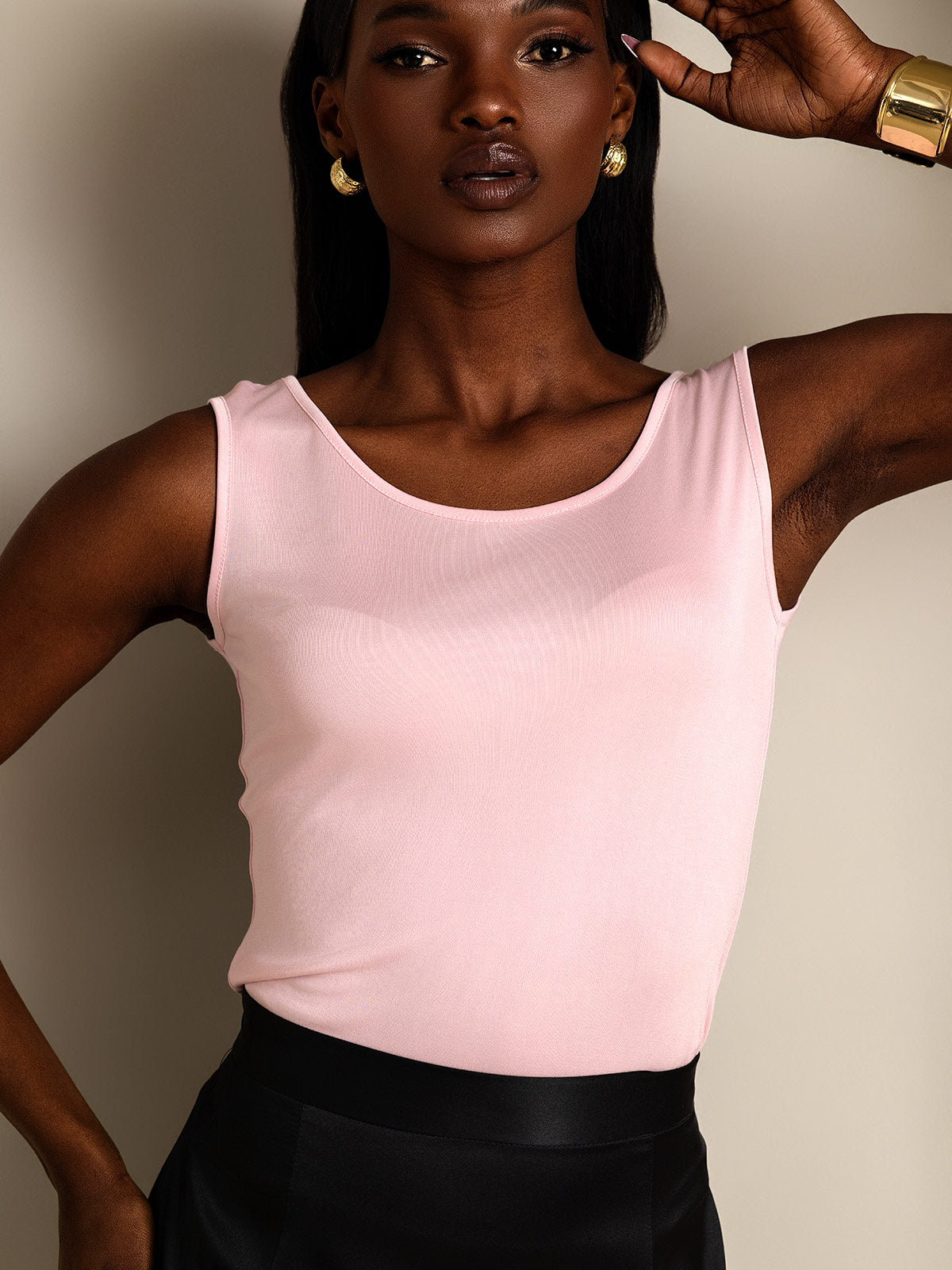 [لون القرنفل] SilkSilky-SA محبوك الحرير رقبة مستديرة تي شيرت نسائية 003,