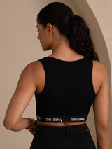 [أسود] SilkSilky-SA Sleeveless Crew Neck كامي 002