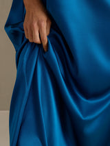 [المياه الخضراء] SilkSilky-SA 3/4 Sleeve Round Neck فساتين نسائية 003