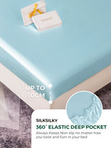 [أزرق فاتح] SilkSilky-SA 19Momme Pure Silk Bedding Set 004