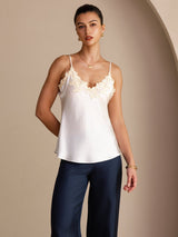 [أبيض] SilkSilky-SA Sleeveless V Neck كامي 003