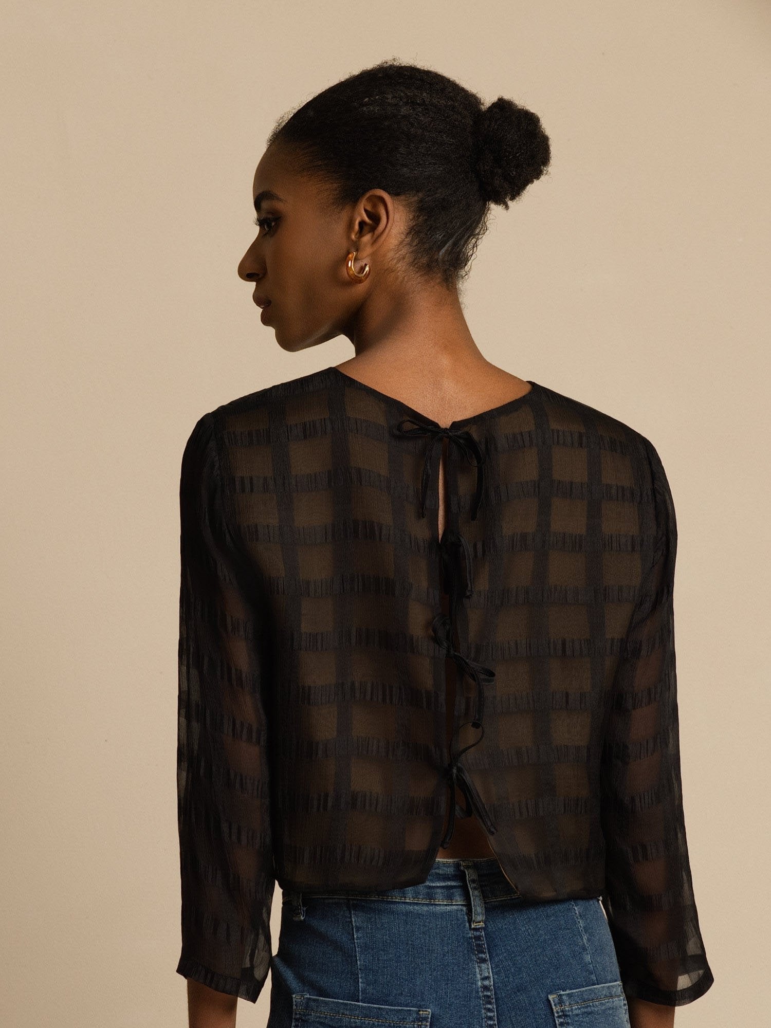 [أسود] SilkSilky-SA Blouse 002