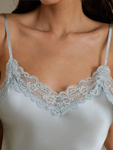 [أزرق رمادي] SilkSilky-SA Spaghetti Strap V Neck كامي 004