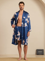 [أزرق غامق] SilkSilky-SA 19Momme Long Sleeve Mens Pajamas 003