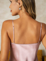 [لون القرنفل] SilkSilky-SA Sleeveless V Neck باس النوم 004