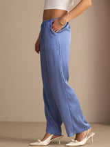 [مقلم دقيق أزرق] SilkSilky-SA Womens Pants 003