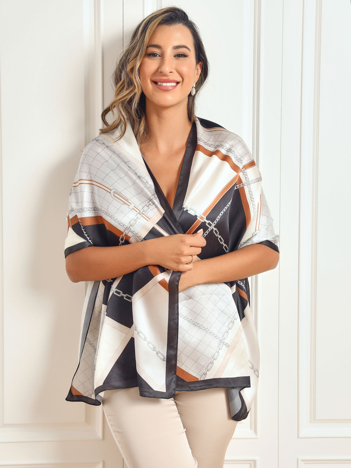 [P021] SilkSilky-SA الحرير الخالص Scarf 001,