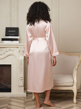 [لون القرنفل] SilkSilky-SA Long Sleeve رداء حمام نسائي 002