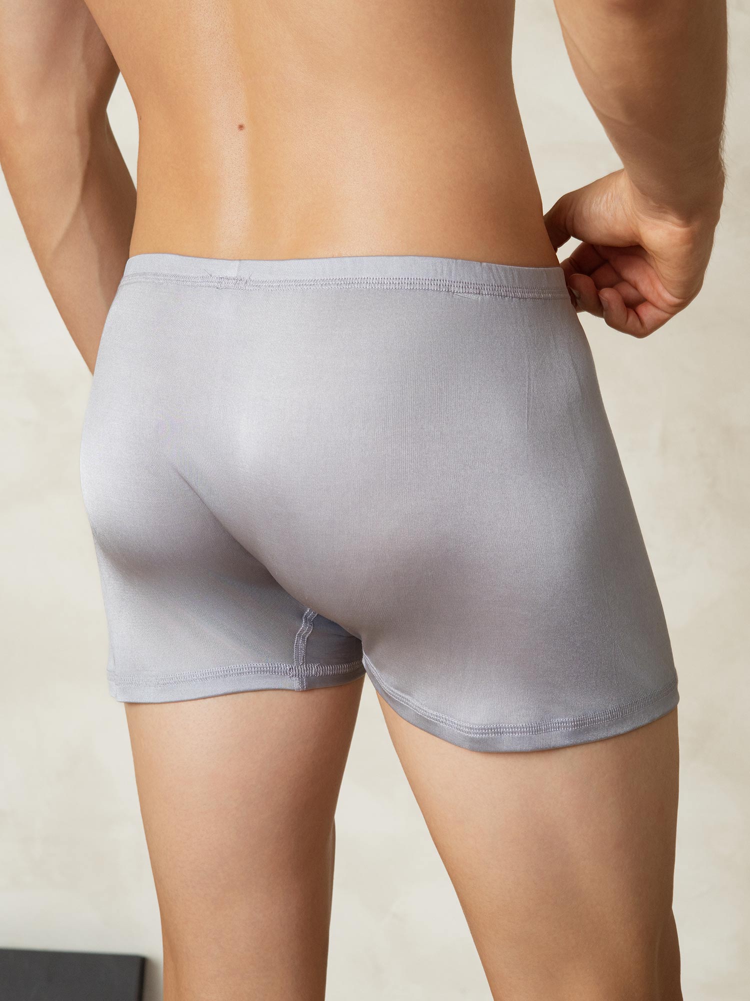 [رمادي] SilkSilky-SA محبوك الحرير Mens Underwear 002