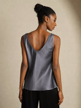 [الرمادي الداكن] SilkSilky-SA Sleeveless V Neck كامي 002