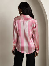 [خط وردي] SilkSilky-SA Long Sleeve Lapel Collar بلايز نسائية 002