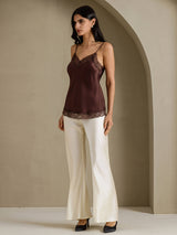[بني] SilkSilky-SA Spaghetti Strap V Neck كامي 010