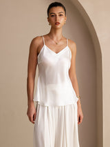 [أبيض] SilkSilky-SA Sleeveless V Neck كامي 001