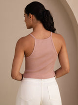 [لون القرنفل] SilkSilky-SA Sleeveless Crew Neck كامي 002