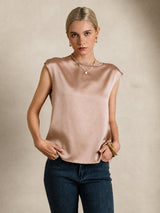 [توسكانا] SilkSilky-SA Cap Sleeve Round Neck تي شيرت نسائية 006