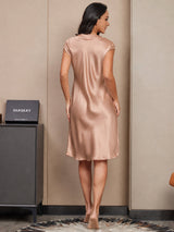 [توسكانا] SilkSilky-SA Cap Sleeve V Neck باس النوم 002