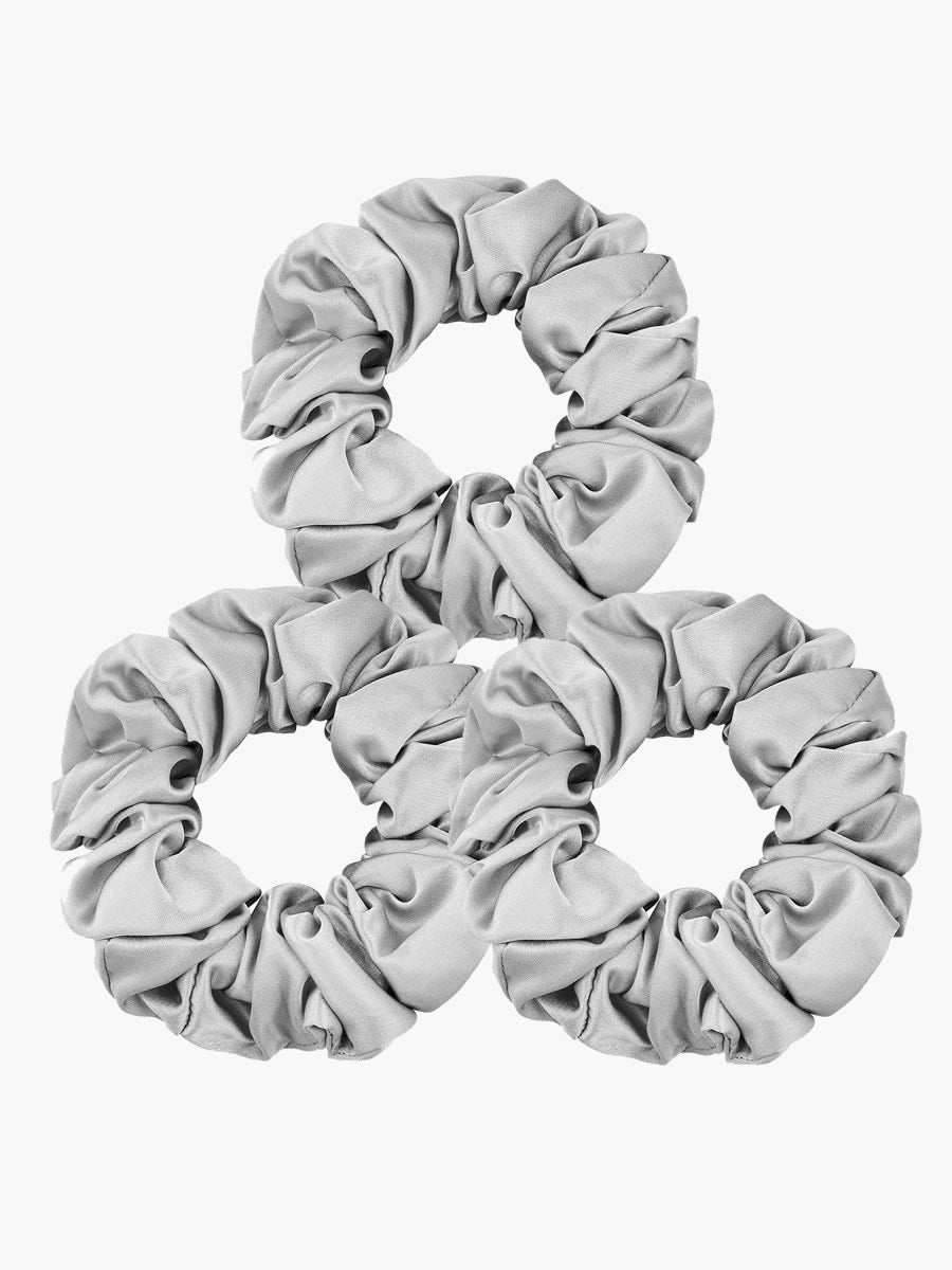 SilkSilky SA 19Momme الحرير الخالص Scrunchie فضة 002