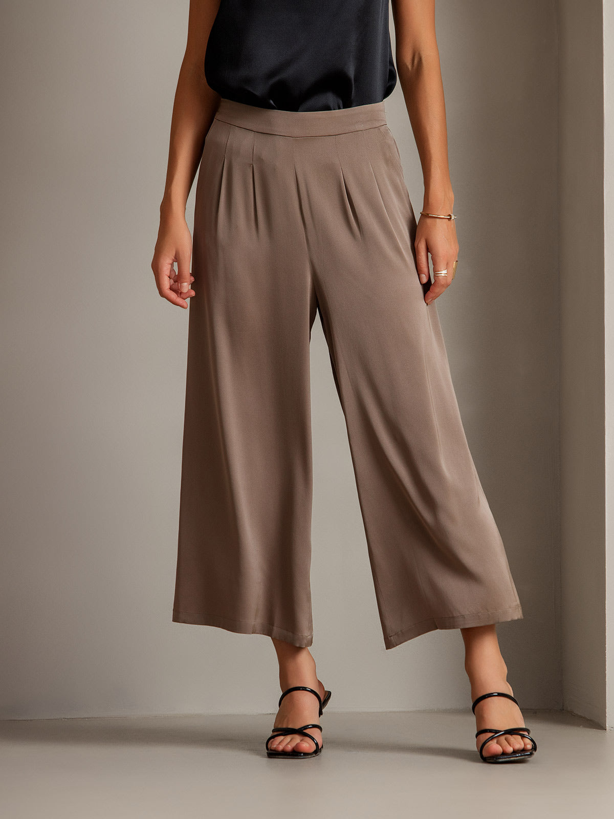 SilkSilky SA الحرير Womens Pants الكاكي 001