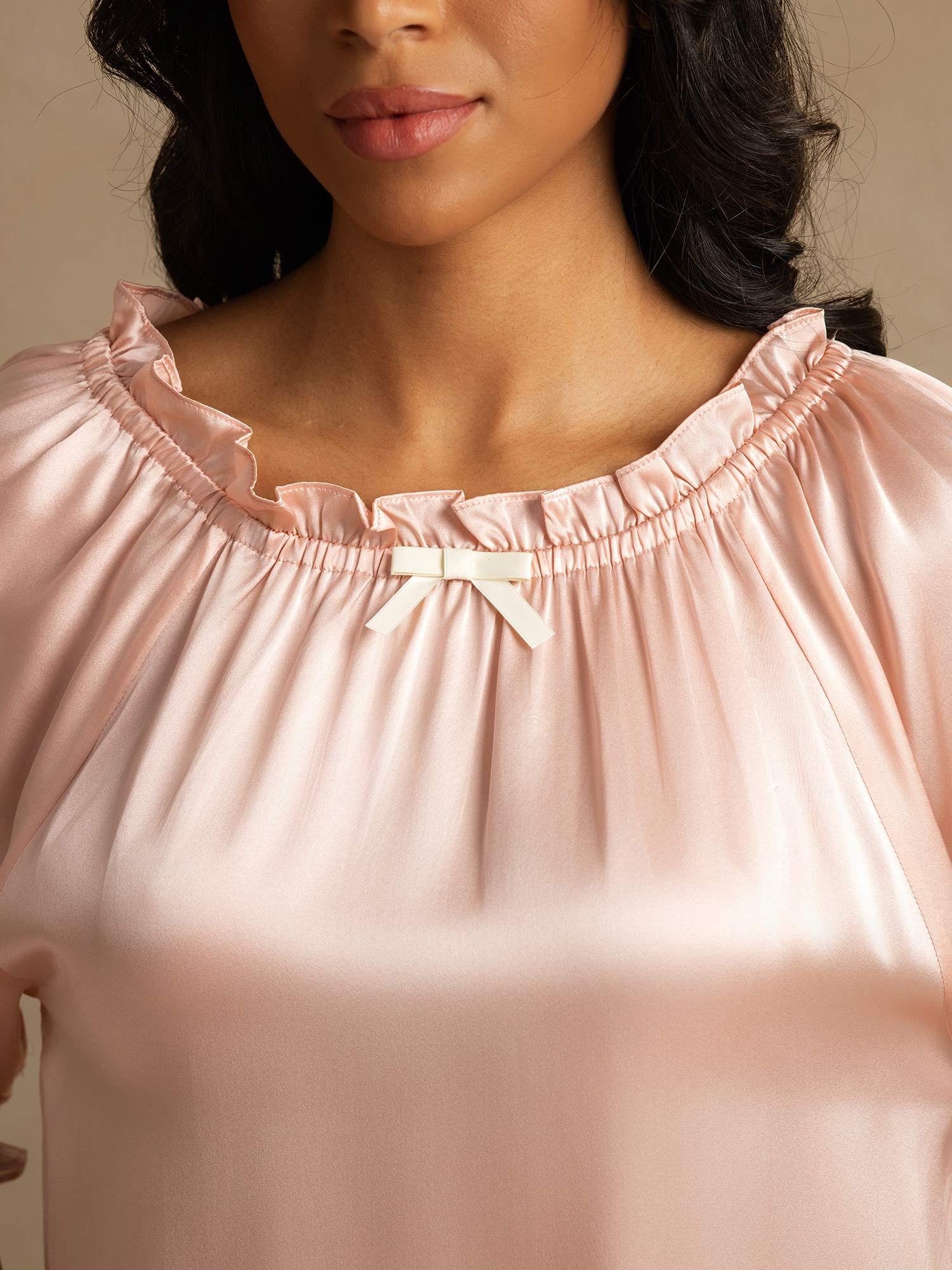 [ورديفاتح] SilkSilky-SA الحرير الخالص Nightgown 004