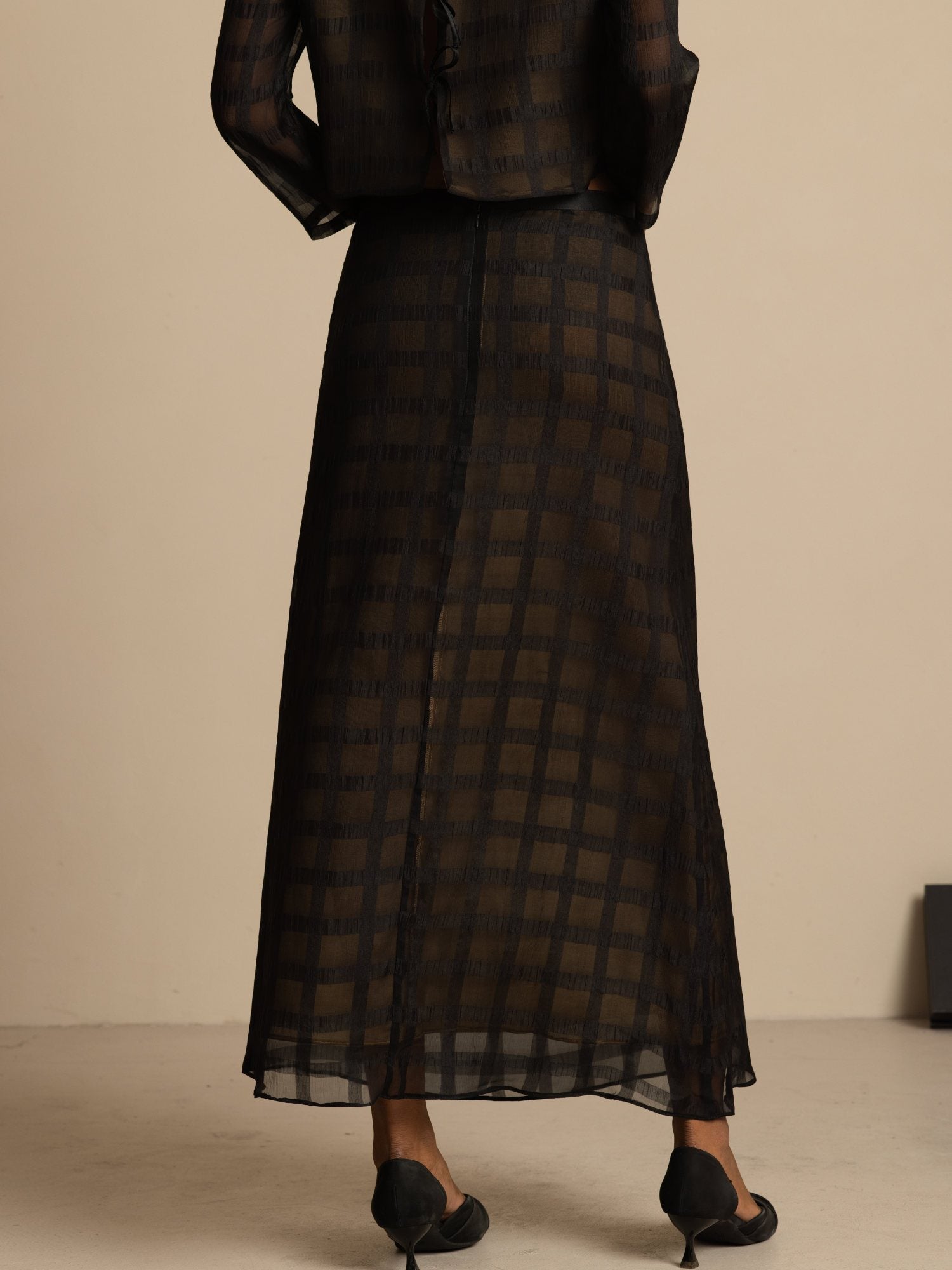 [أسود] SilkSilky-SA Skirt 002