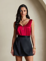 [خمر] SilkSilky-SA Sleeveless V Neck كامي 003