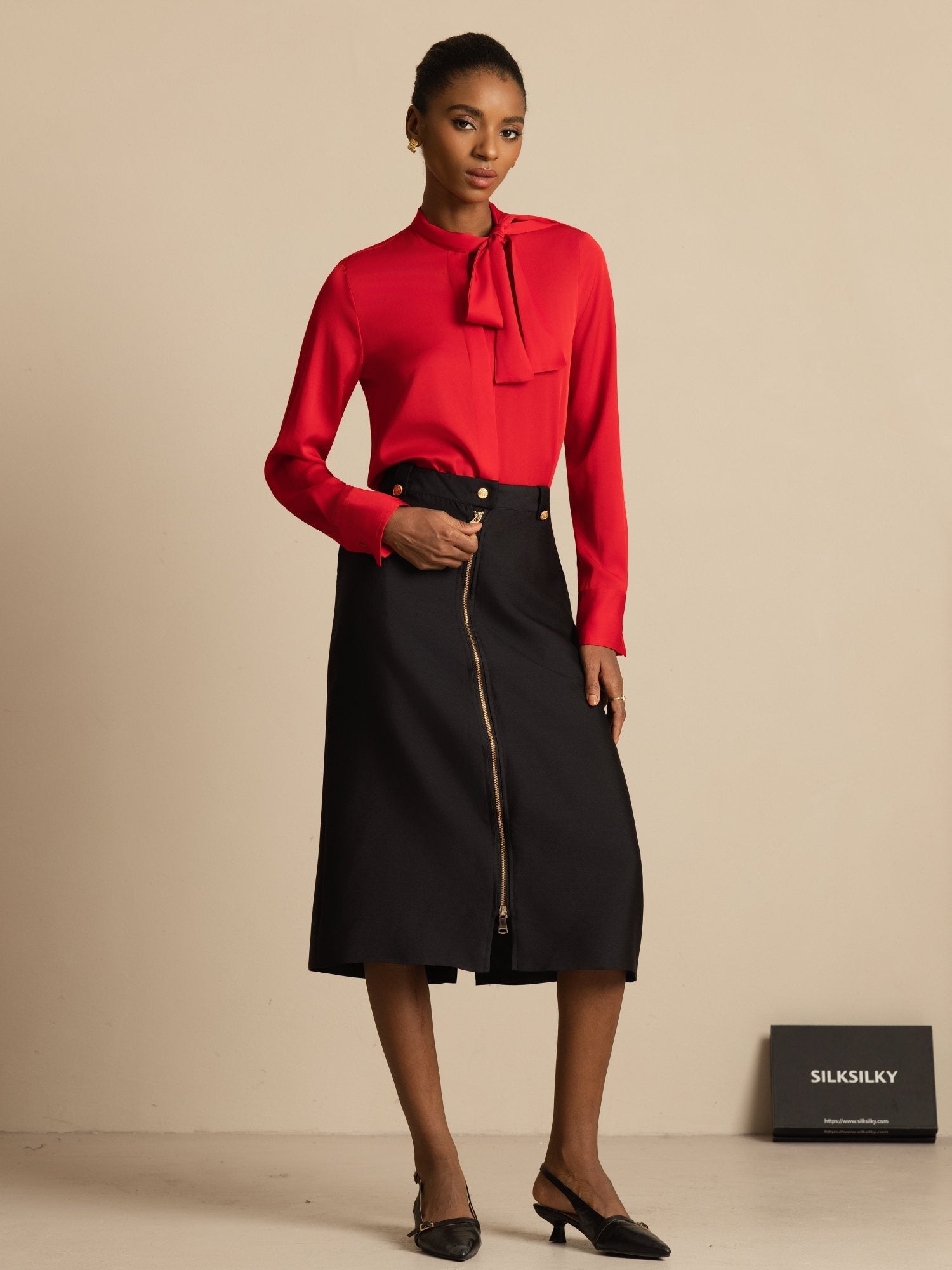 [خمر] SilkSilky-SA 19Momme Blouse 006