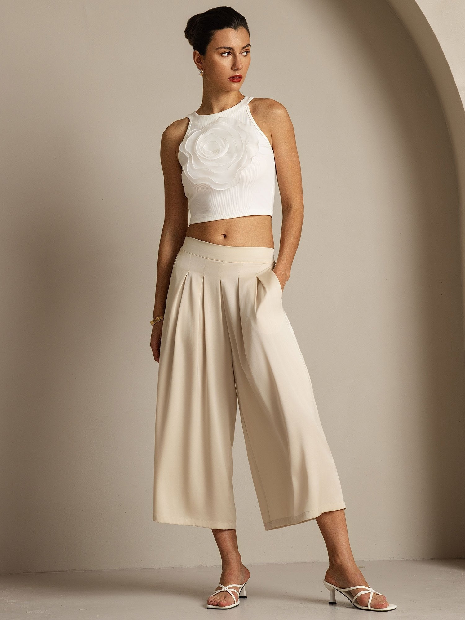 [اللونالبيج] SilkSilky-SA 19Momme الحرير Womens Pants 007