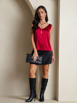 [خمر] SilkSilky-SA Sleeveless V Neck كامي 007