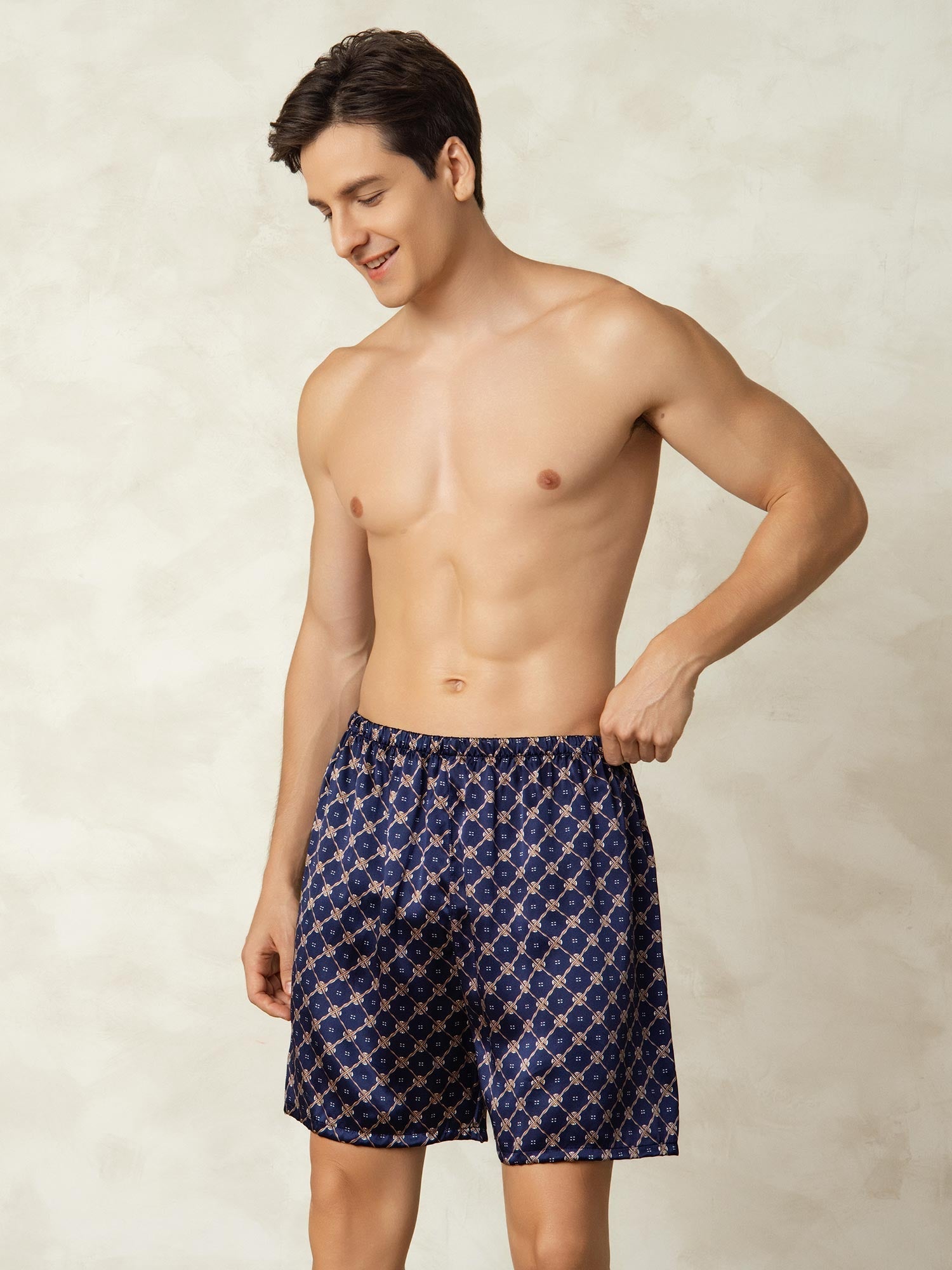 [سلسلة كحلي] SilkSilky-SA 19Momme Mens Sleep Bottoms 007
