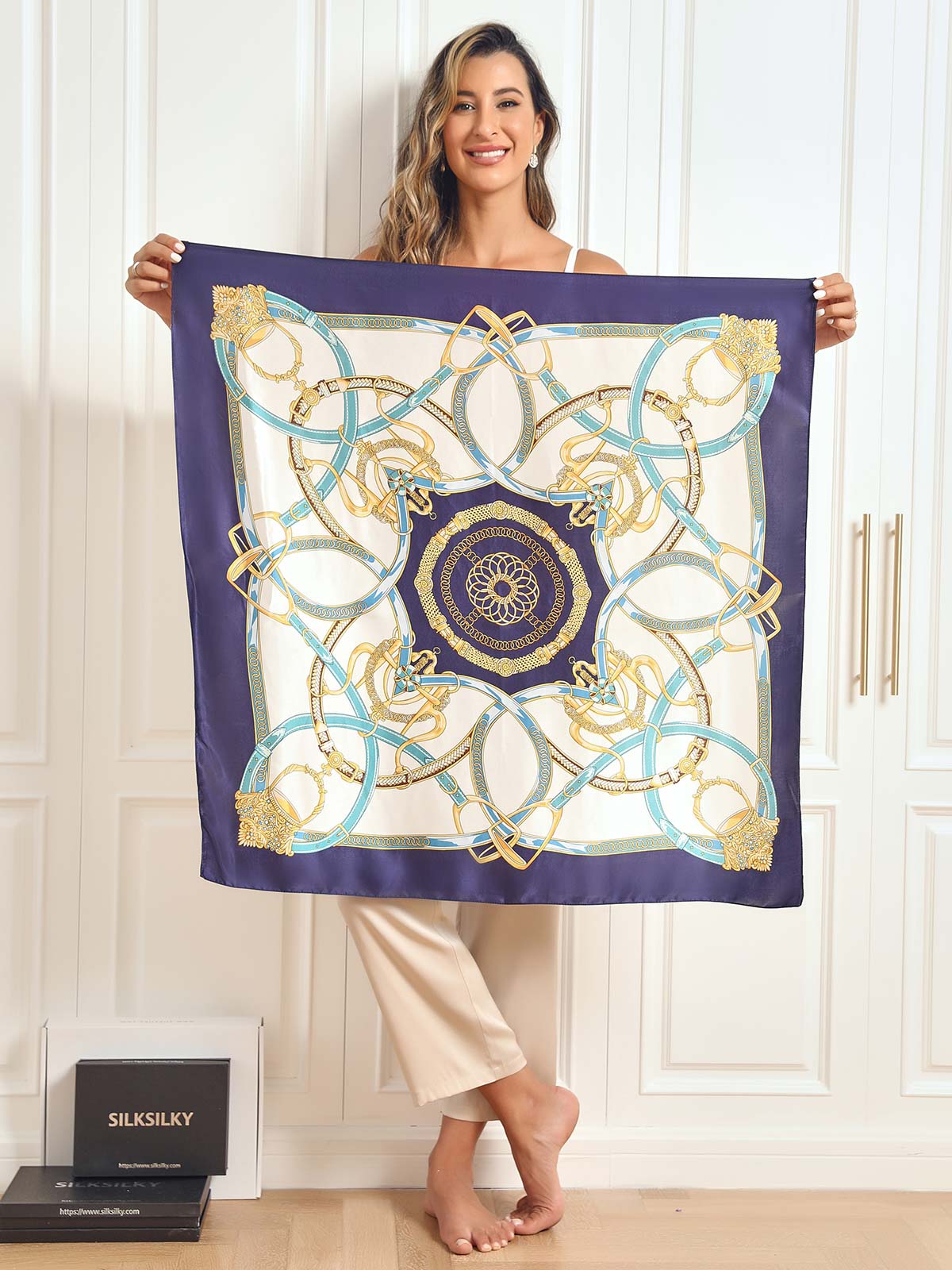 SilkSilky-SA الحرير الخالص Scarf P005 004