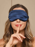 SilkSilky-SA 19Momme الحرير الخالص Eye Mask أزرقغامق 002