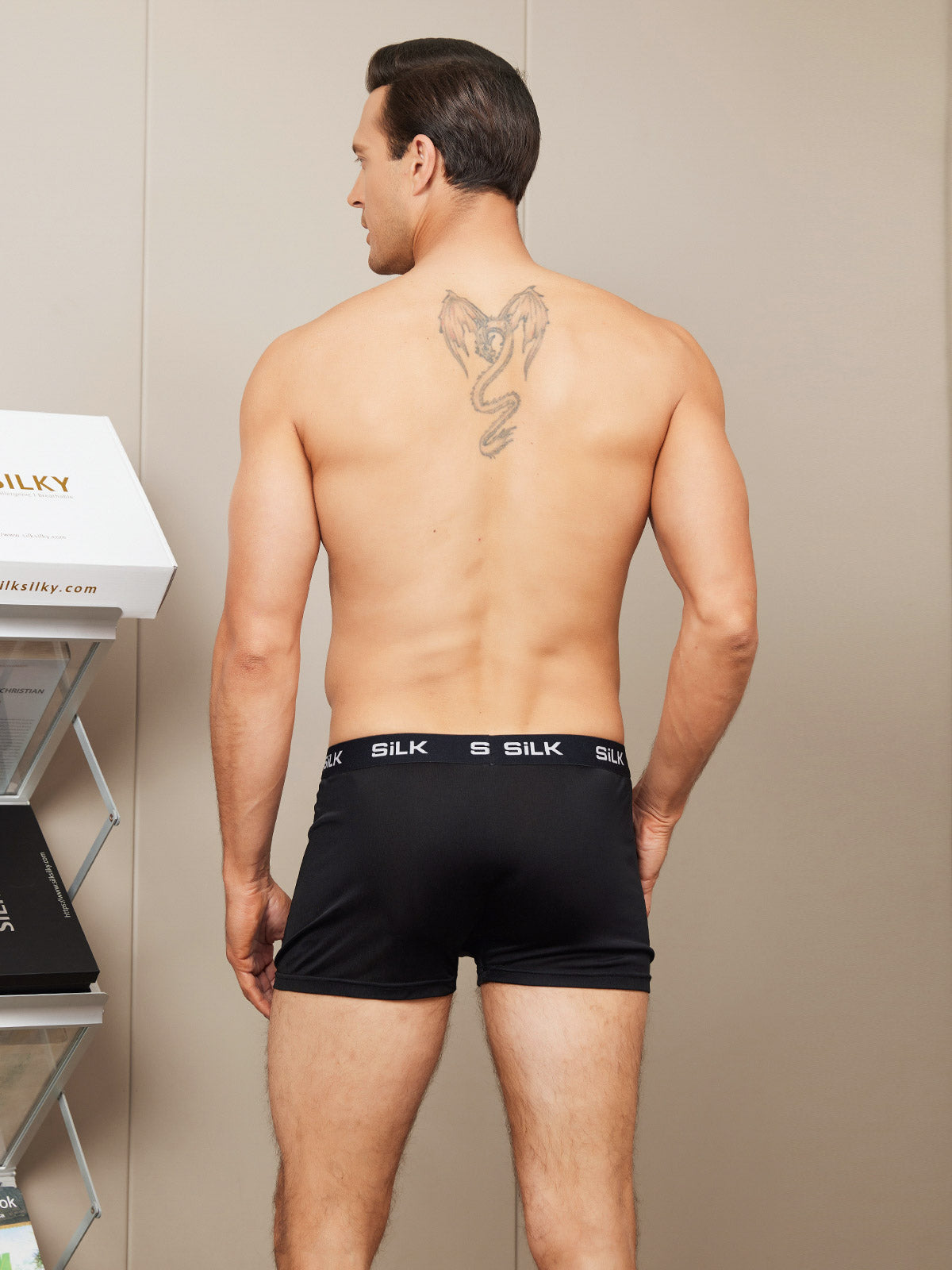 SilkSilky SA Silk Knitted Mens Underwear أسود 002