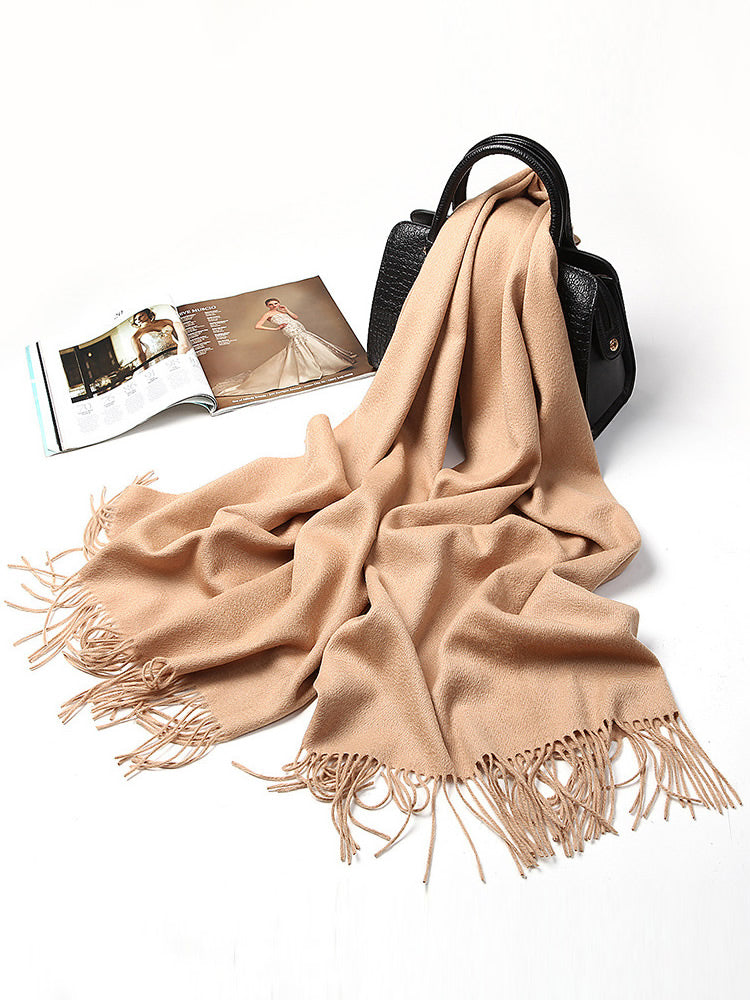 [تان (بني فاتح)] SilkSilky-SA صوف Scarf 005