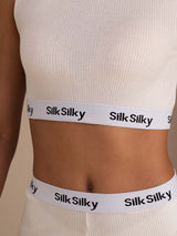 [أبيض] SilkSilky-SA Sleeveless Crew Neck Women's Outfit Sets 005