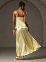 [أصفر] SilkSilky-SA Spaghetti Strap Cowl Neck كامي 002