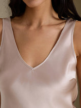 [رمادي الظل] SilkSilky-SA Sleeveless V Neck كامي 004