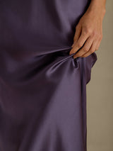 [رمادي أرجواني] SilkSilky-SA Sleeveless V Neck فساتين نسائية 005