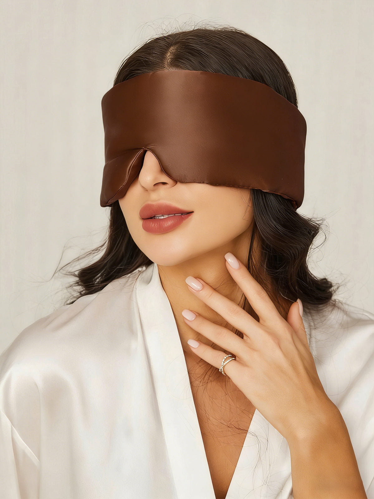 [قهوة] SilkSilky-SA 19Momme الحرير الخالص Eye Mask 001