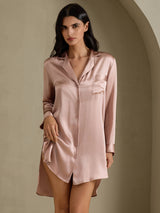 [توسكانا] SilkSilky-SA Long Sleeve Lapel Collar باس النوم 003