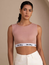 [لون القرنفل] SilkSilky-SA Sleeveless Crew Neck كامي 001