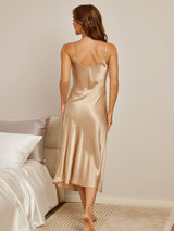 [شامبانيا] SilkSilky-SA Sleeveless V Neck باس النوم 003